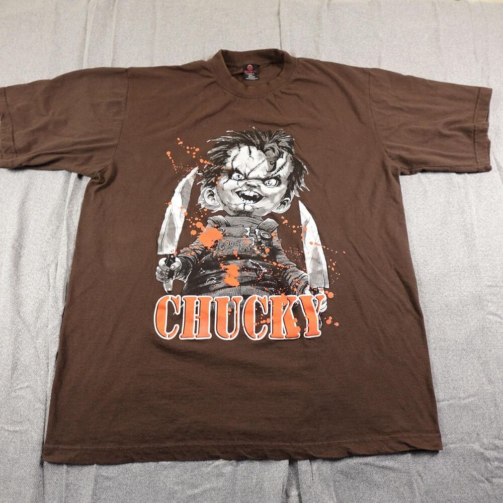 IcedOut Clothing Co Shirt Mens 2XL Brown Chucky Graphic Childs Play Horror Tee